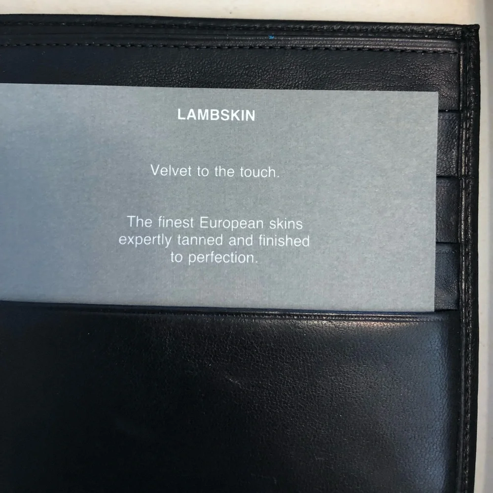New Vintage European Lamb Skin Leather Black Wallet
